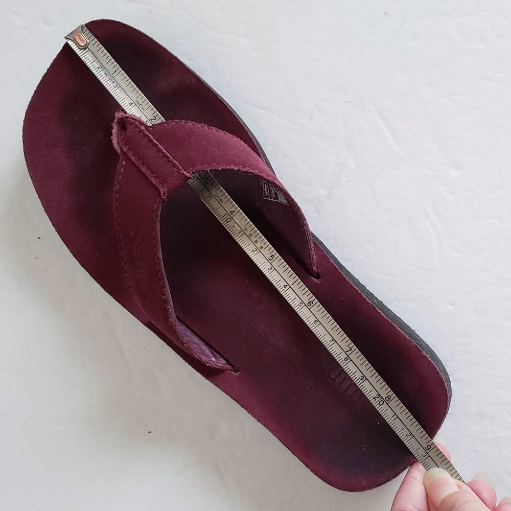SIMPLE brand genuine leather flip flops Burgundy - Picture 7 of 7